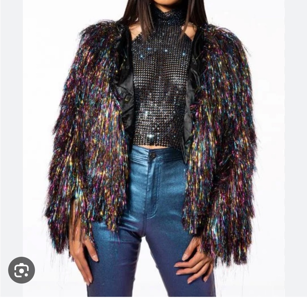 Azalea Wang I’m So Fancy Multi-Color Tinsel Jacket